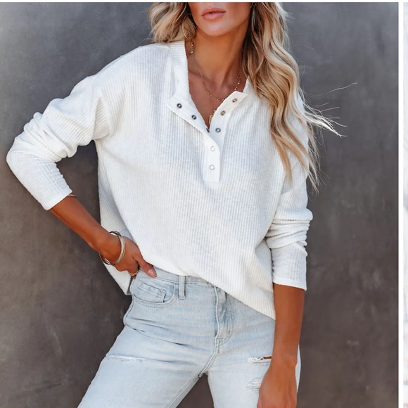 Vici Andria ribbed top, white - Picture 3 of 6